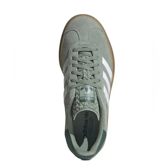 NWT Adidas Gazelle Bold Platform Gum Sole Shoes Silver Green Women’s Size 6 - Picture 5 of 14